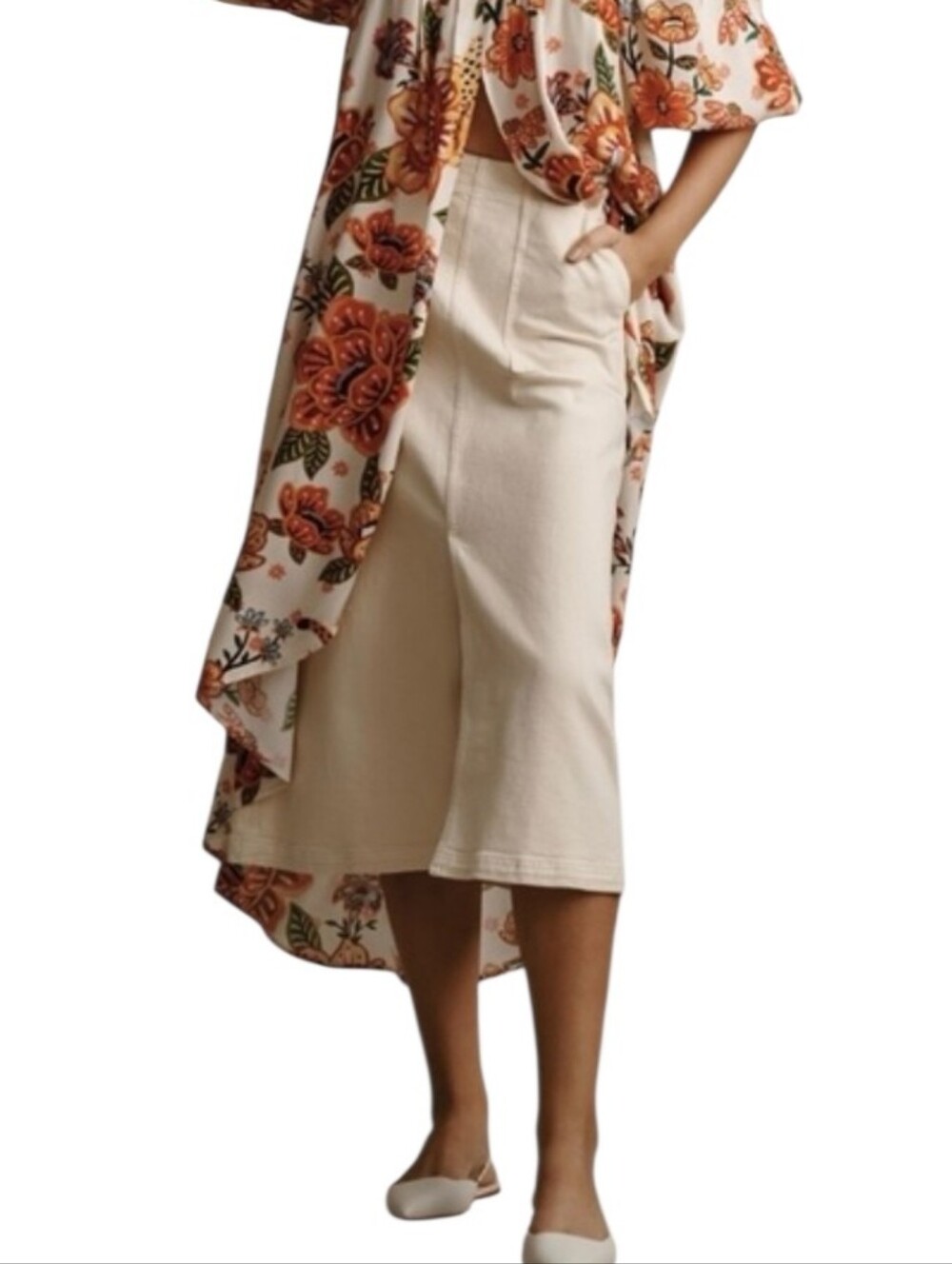 NWT Pilcro Anthropologie "The Kit" long denim skirt - 8P.      Y48
